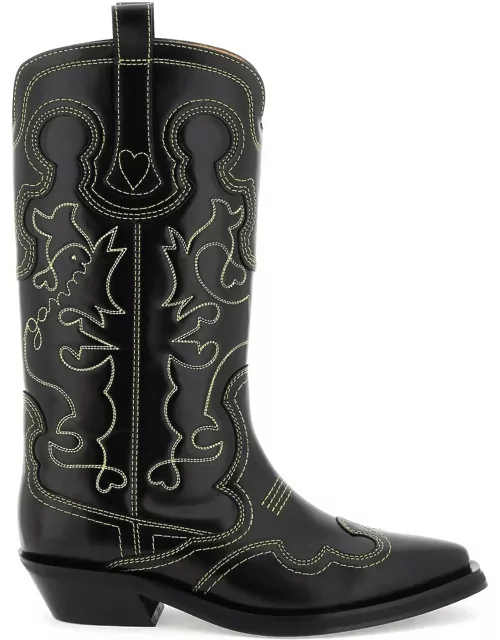 GANNI embroidered western boot