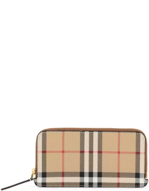 BURBERRY check faux leather wallet