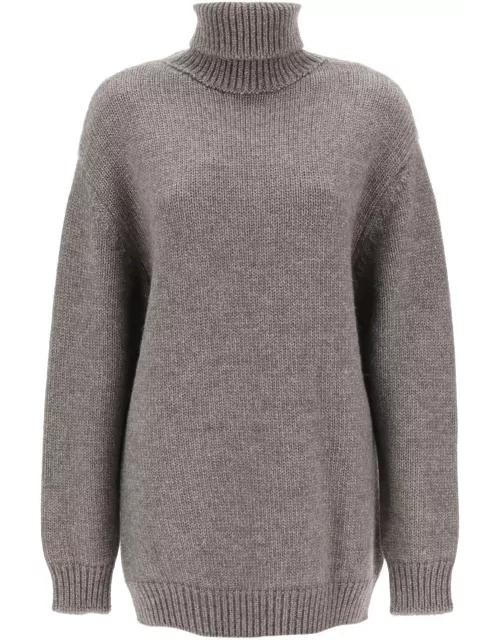 THE ROW Elu maxi turtleneck sweater in alpaca and silk