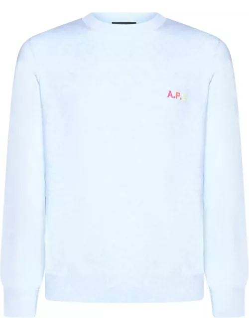 A.P.C. Light Blue Cotton Marvin Sweater