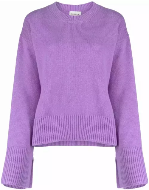 Slit-sleeve wool jumper