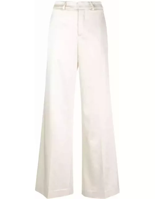Mid-rise satin flared trouser