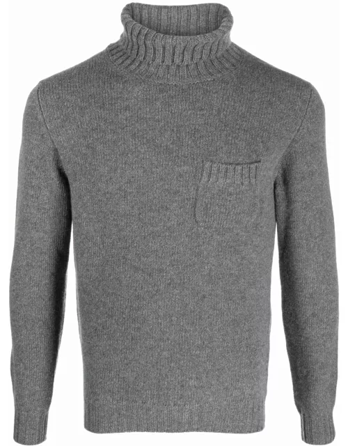 Fedeli Grey Wool-cashmere Blend Jumper Sweater