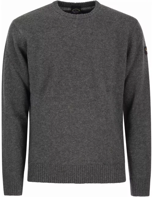 Paul & Shark Wool Crew Neck With Arm Patch Sweater