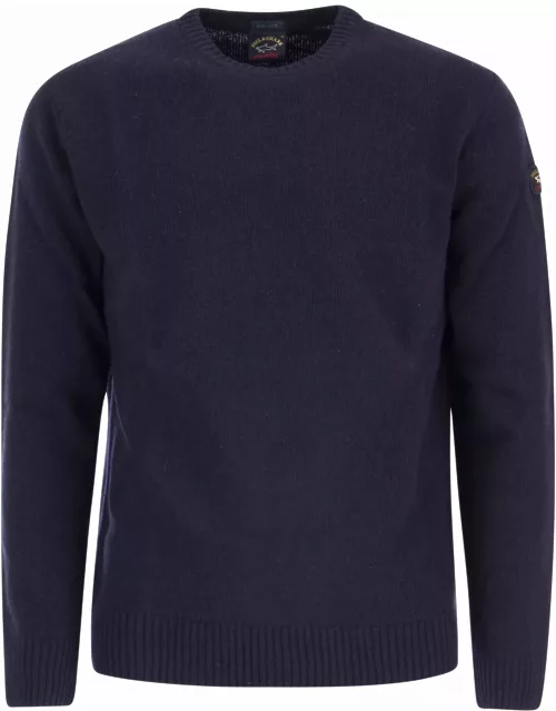 Paul & Shark Wool Crew Neck With Arm Patch Sweater