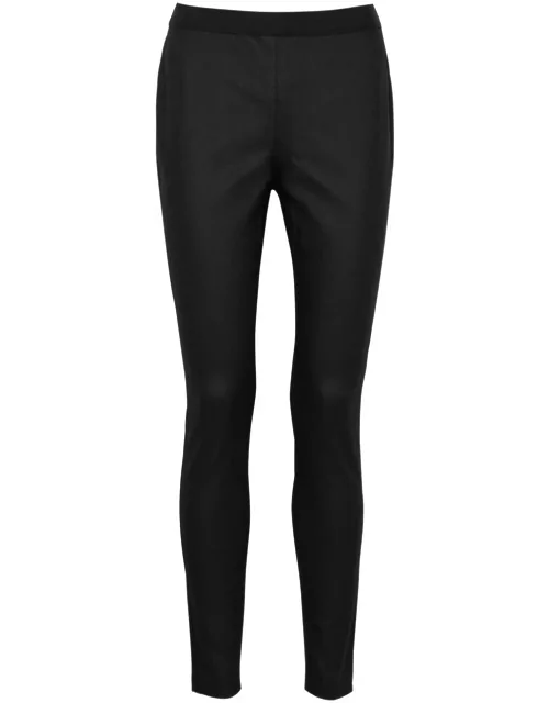 Eileen Fisher Coated Stretch-denim Trousers - Black - XS (UK 6-8 / XS)