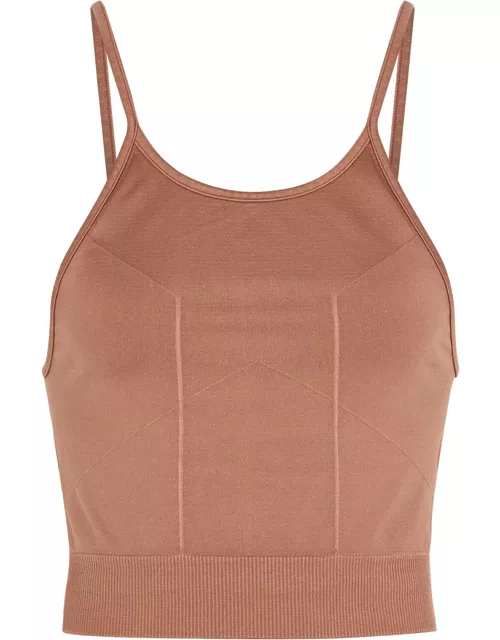 PRISM2 Enraptured Cropped Stretch-jersey Tank, Tops, Terracotta - One