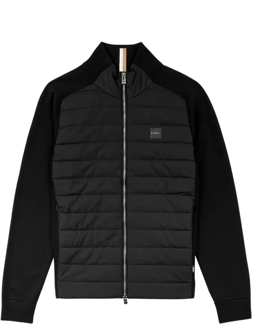 Boss Quilted Shell and Cotton-blend Jacket - Black