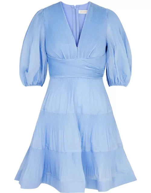 Zimmermann Plissé Organza Mini Dress - Blue - 1 (UK 10 / S)