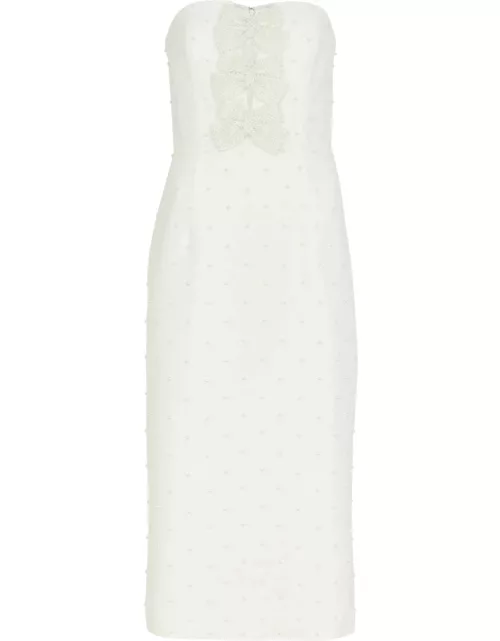 Rebecca Vallance Ophelia Embellished Midi Dress - Ivory - 10 (UK10 / S)