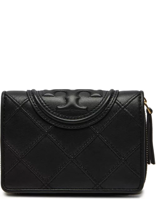 Tory Burch Fleming Leather Wallet - Black