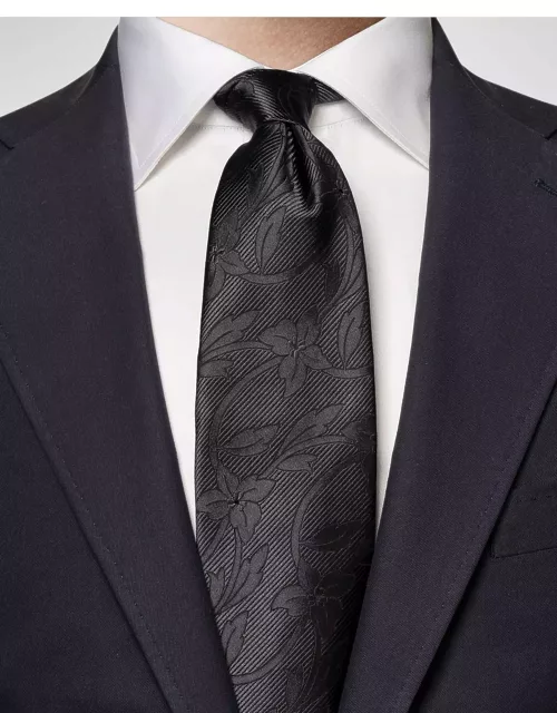 Men's Floral Jacquard Silk Evening Tie