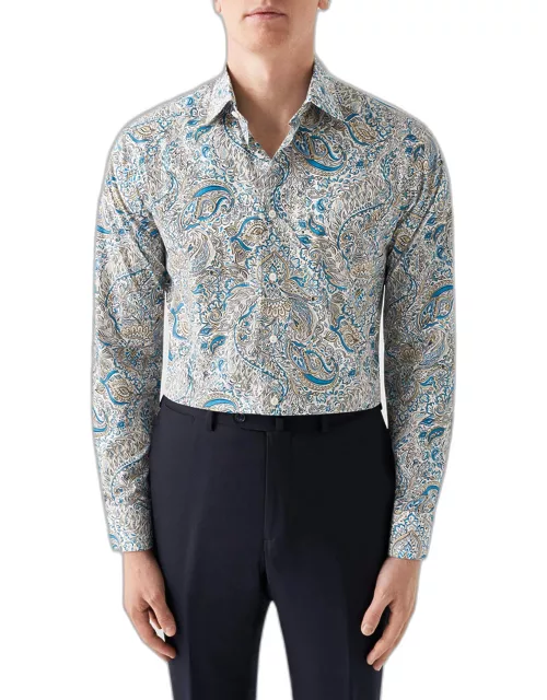 Men's Slim Fit Paisley-Print Shirt