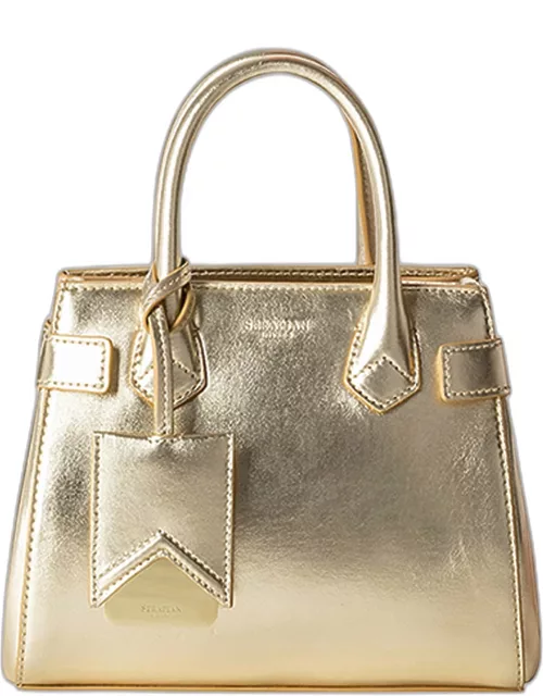 Meline Mini Metallic Leather Top-Handle Bag