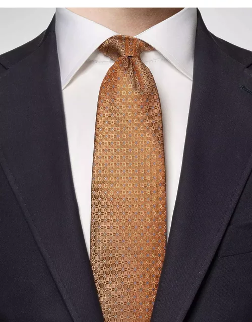 Men's Geometric Woven Silk Tie
