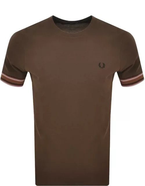 Fred Perry Bold Tipping T Shirt Brown