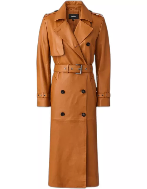 Gael (R) Leather Belted Trench Coat