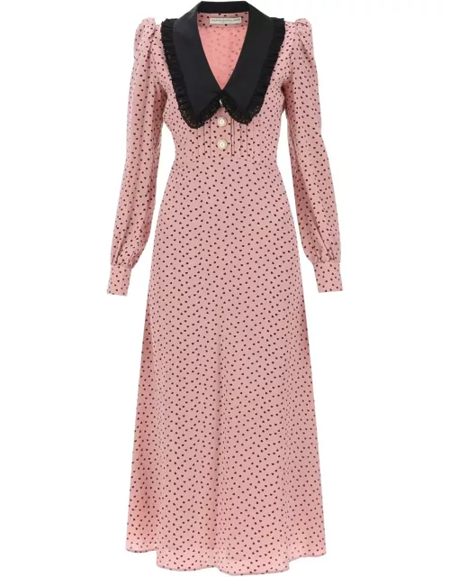 ALESSANDRA RICH Midi dress with contrasting collar