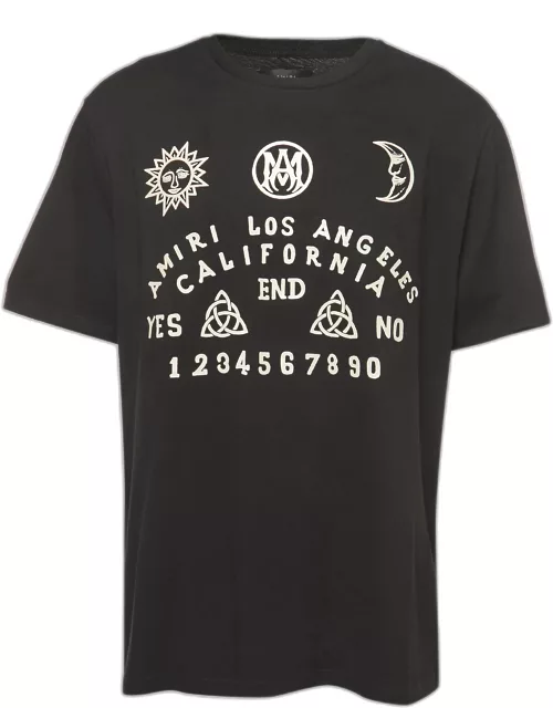 Amiri Black Ouija Board Print Cotton Half Sleeve T-Shirt