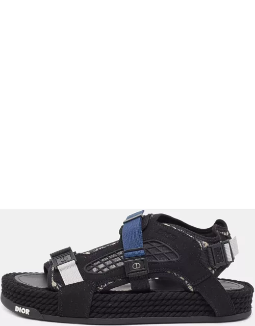 DIOR Black/Blue Jacquard Atlas Sandal