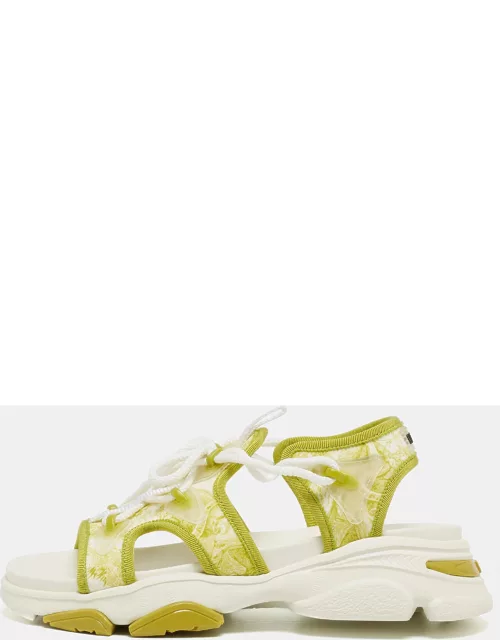 Dior Green/White Canvas and PVC D-Connect Sandal