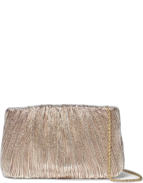 Champagne Shimmer Brit Pleated Clutch