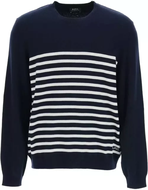 A.P.C. Striped Cashmere And Cotton Pullover