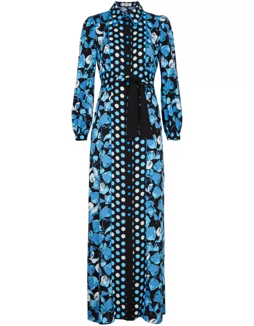 Diane Von Furstenberg Joshua Printed Maxi Shirt Dress - Blue - 12 (UK16 / XL)