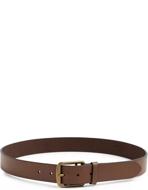 Polo Ralph Lauren Saddler Leather Belt - Tan - 32 (xxs)