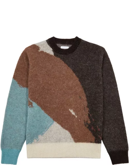 Norse Projects Arild Intarsia Mohair-blend Jumper - Brown