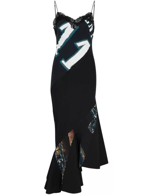 Conner Ives Lace-trimmed Printed Cotton Midi Dress - Black - L (UK14 / L)