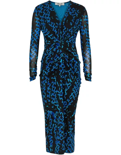 Diane Von Furstenberg Hades Printed Stretch-jersey Midi Dress - Blue - M (UK12 / M)