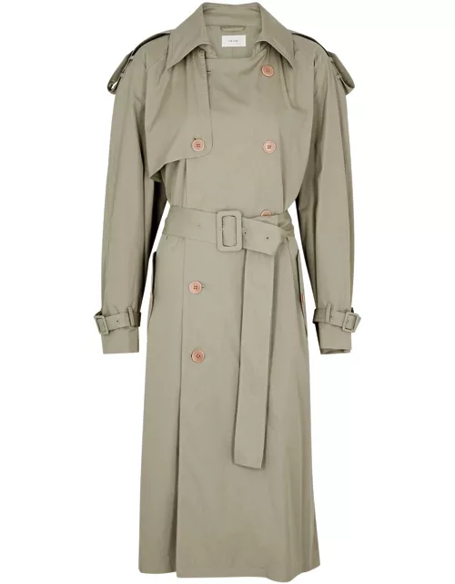The Row June Double-breasted Cotton Trench Coat - Light Green - M (UK12 / M)