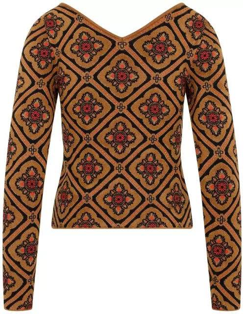 Etro Floral-jacquard Knitted Jumper