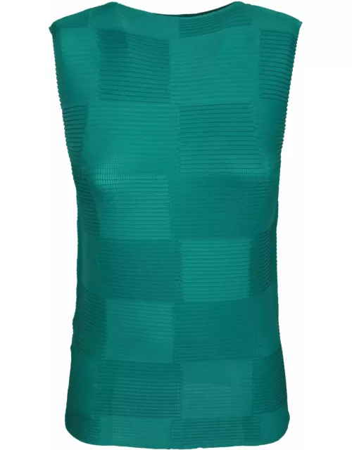 Issey Miyake Pleated Green Top