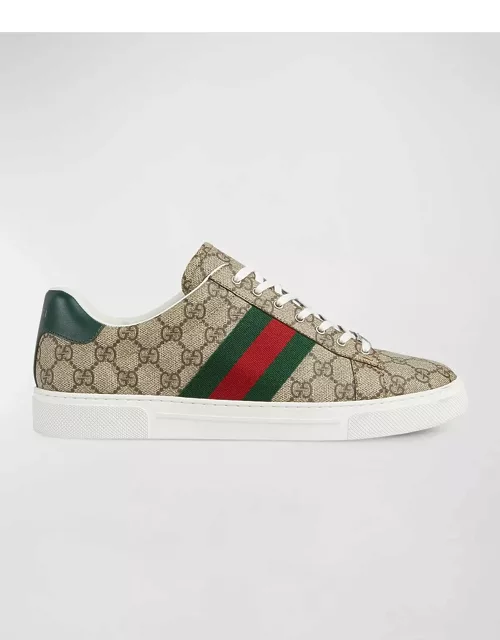 Men's Gucci Ace Low-Top Sneakers with Web
