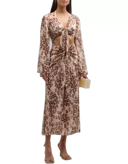 Talita Leopard-Print Maxi Dress Coverup