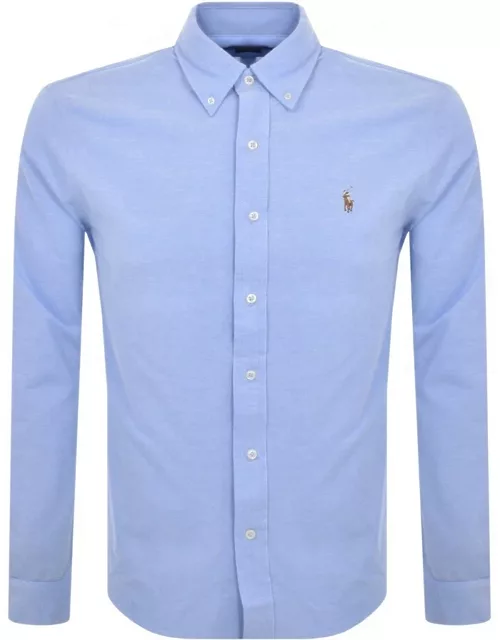Ralph Lauren Knit Oxford Long Sleeved Shirt Blue
