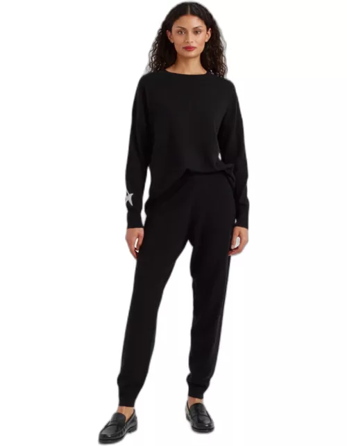 Black Friday Wool-Cashmere Star Track Pant