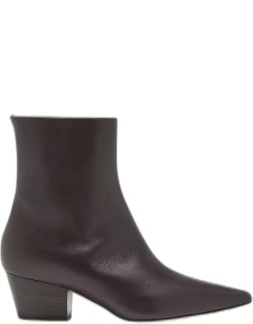 Agnetapla Leather Zip Ankle Boot