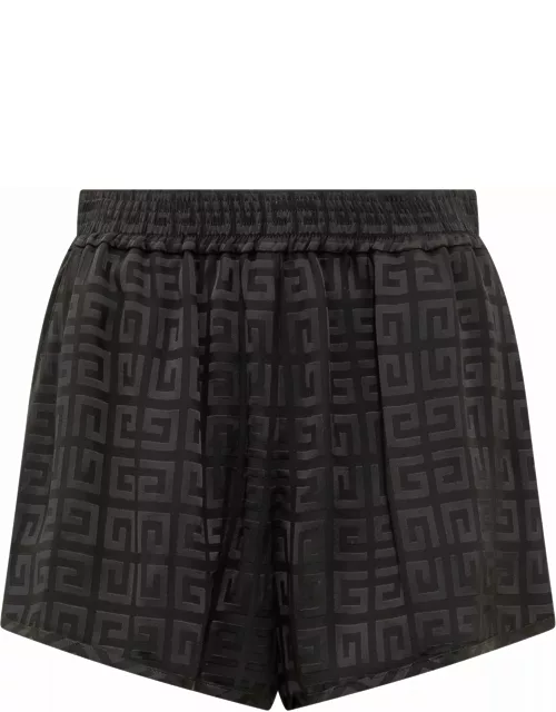 Givenchy Black Shorts With Zip In 4g Jacquard