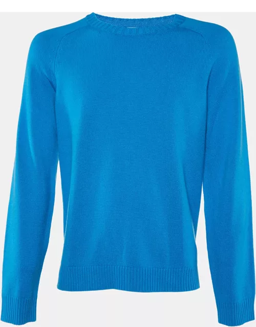 Valentino Blue Cashmere Knit Roundneck Sweater