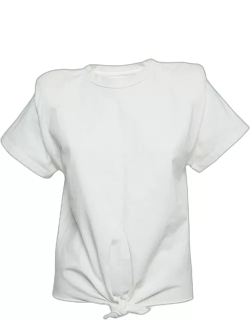 Isabel Marant White Cotton Knotted T-Shirt