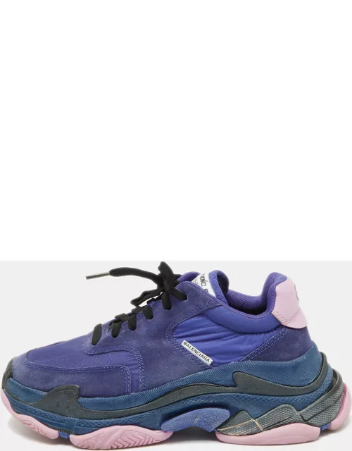 Balenciaga Purple/Pink Nylon and Leather Triple S Sneaker