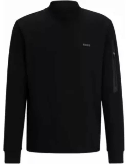 Cotton-blend sweatshirt with HD logo print- Black Men's Tracksuit