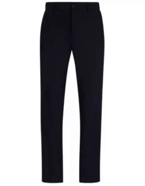 Slim-fit trousers in micro-patterned performance-stretch fabric- Dark Blue Men's Suit Separate
