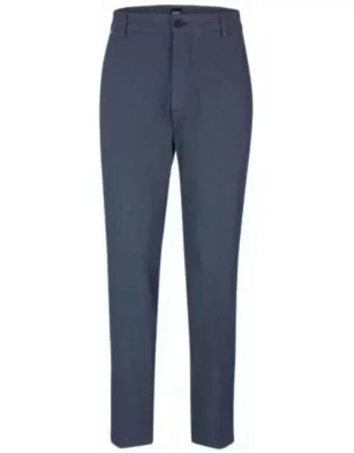 Regular-fit trousers in patterned stretch cotton- Light Blue Men's Casual Pant