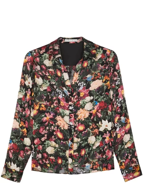 Alice + Olivia Eloise Floral-print Chiffon Shirt - Multicoloured 1 - M (UK12 / M)