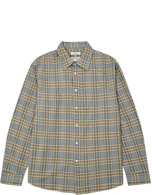 Nudie Jeans Filip Checked Flannel Shirt - Light Blue