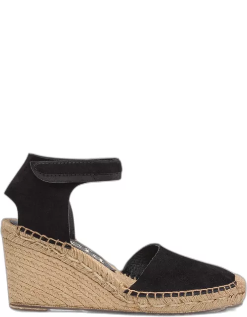 Odal Suede Ankle-Grip Wedge Espadrille